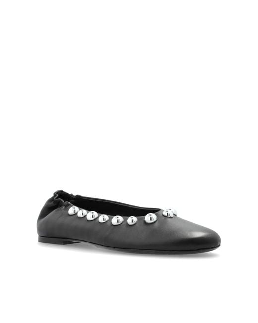IRO Black Leather Ballerinas 'Tutu Studs'