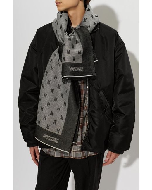 Moschino Brown Scarf With Monogram