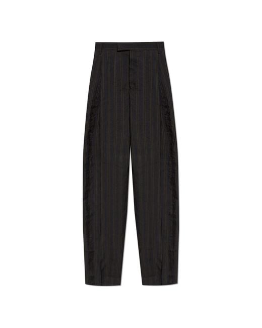 Ferragamo Black Striped Pattern Trousers for men