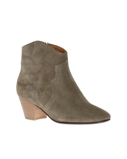 Isabel Marant Green Dacken Suede Ankle Boots
