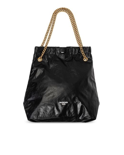 Balenciaga Black 'Crush Medium' Shopper Bag