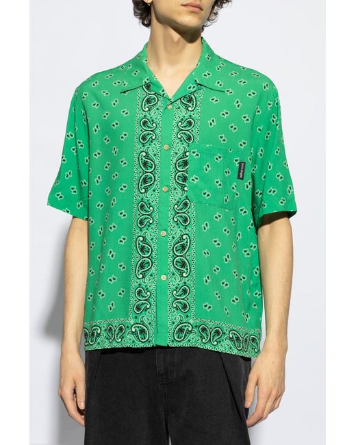 Palm Angels Green Short-Sleeved Shirt for men