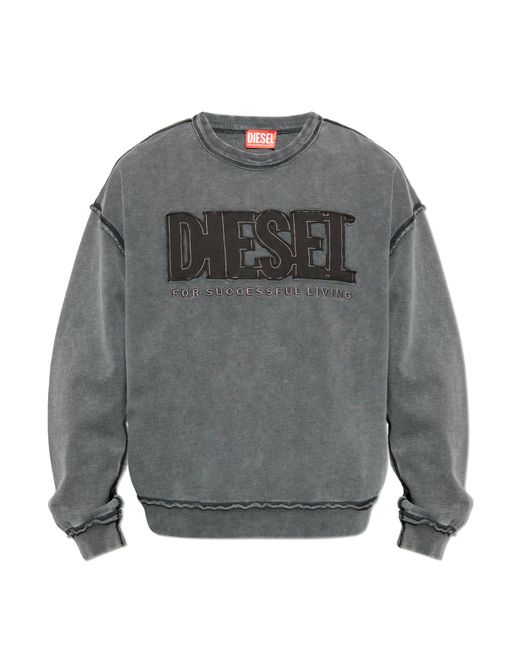 DIESEL Gray Sweatshirt "S-Boxt-Raw-V1" for men