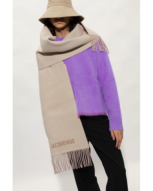 Jacquemus 'fleur Wool Scarf in Purple for Men | Lyst