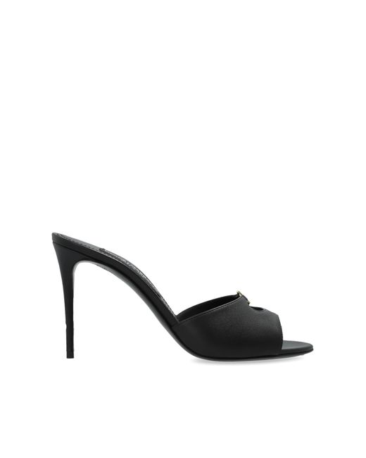 Dolce & Gabbana Black Heeled Mules
