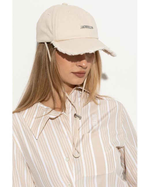 Jacquemus White Baseball Cap