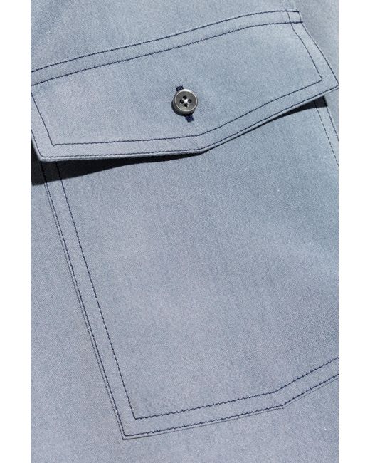 Giorgio Armani Blue Shirt With Pockets for men