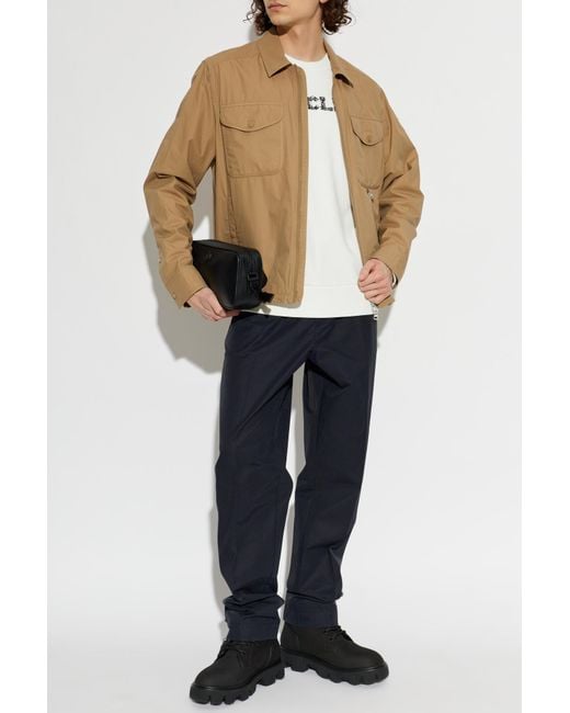 Moncler Blue Jacket With Logo Patch for men