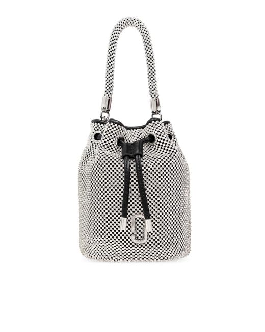 Marc Jacobs Gray Mini The Rhinestone Shoulder Bag,