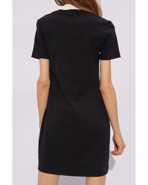 Moncler Black Dress With Collar,