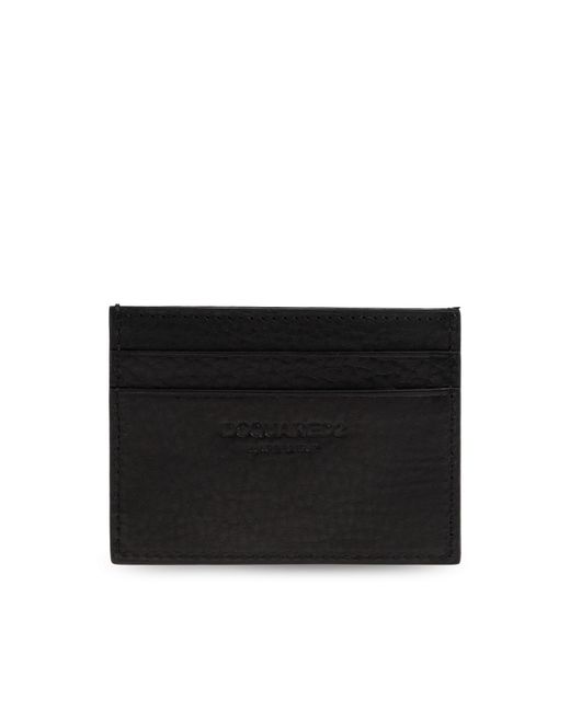 DSquared² Black Leather Card Holder With Logo
