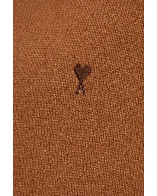 AMI Blue Turtleneck With Logo for men
