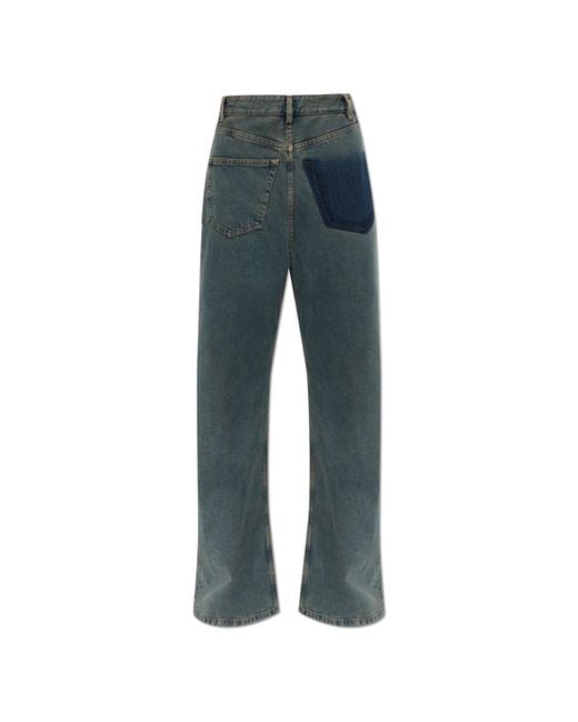 MM6 by Maison Margiela Blue Asymmetrical Cut Jeans