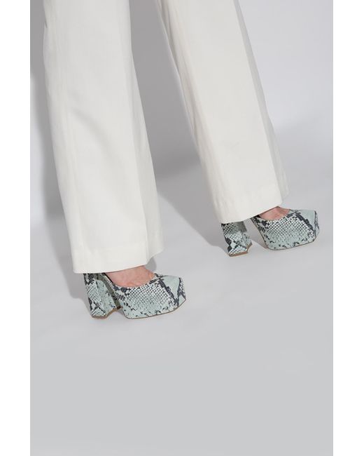 Bottega Leather 'tower' Pumps in Light Blue (Blue) Lyst