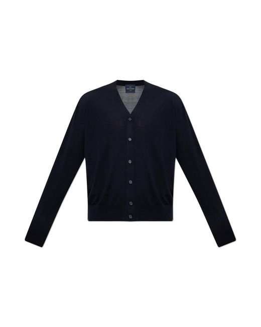 Paul & Shark Blue Wool Cardigan for men