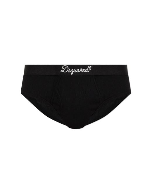 DSquared² Black Briefs With Logo for men