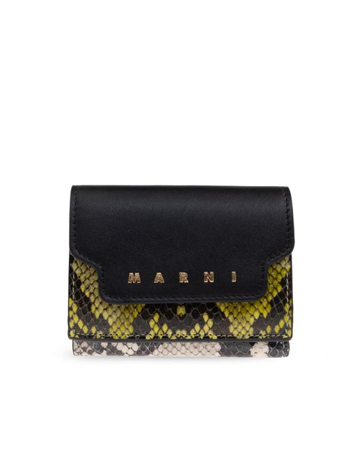 Marni Black Leather Wallet