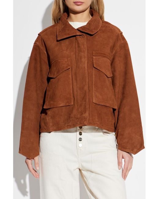 AllSaints White Suede Jacket 'Clay'