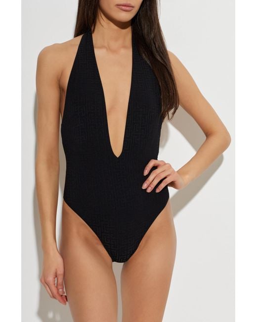 Balmain Black One-Piece Swimsuit