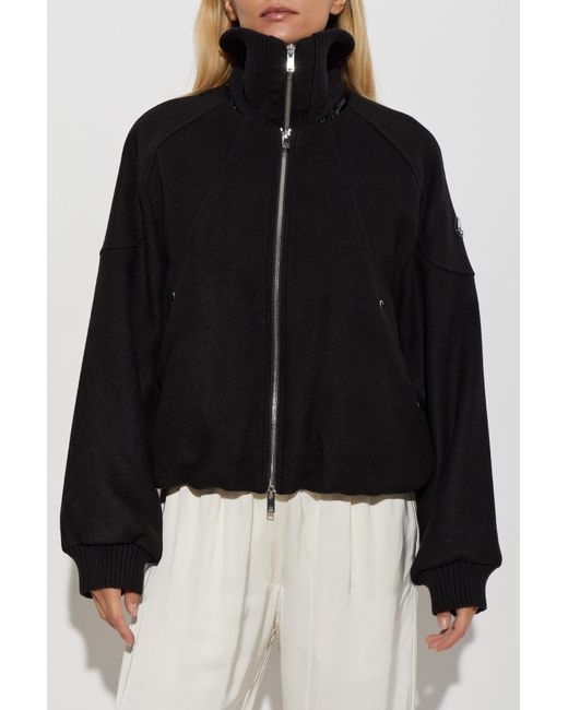 Moose Knuckles Black Wool Jacket With Patch