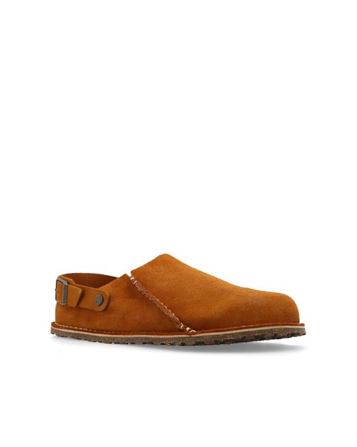 Birkenstock Brown ‘Lutry Premium’ Suede Slides for men