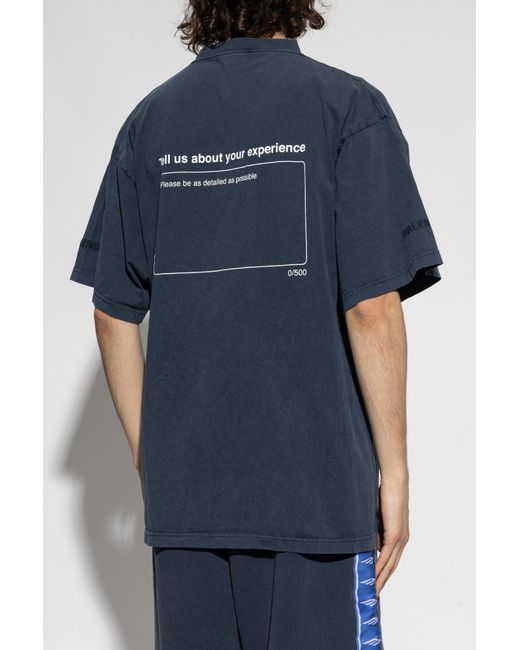 Balenciaga Blue T-Shirt With Print for men