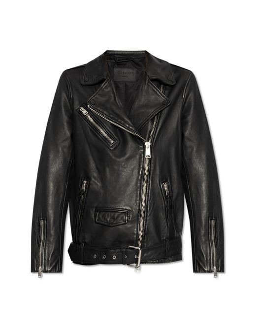 AllSaints Black Leather Jacket 'Billie'