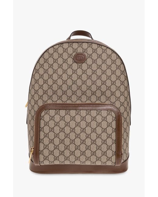 Gucci Brown 'GG Supreme' Backpack for men