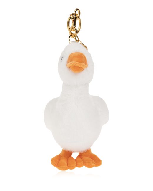 Moschino White Keychain With A Goose-Shaped Pendant for men