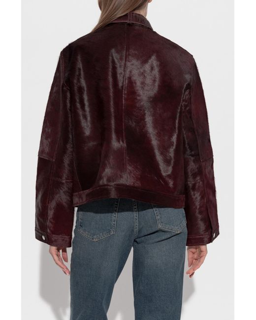 Samsøe & Samsøe Blue Leather Jacket 'Salita'