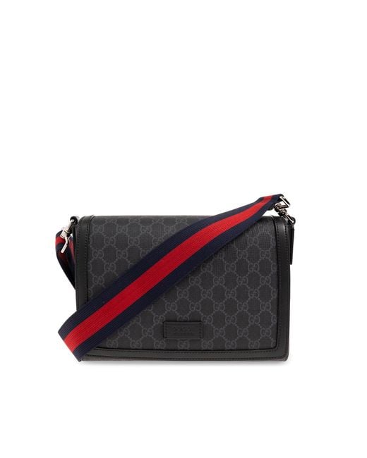 Gucci Black Monogram-pattern Coated-canvas Cross-body Bag for men