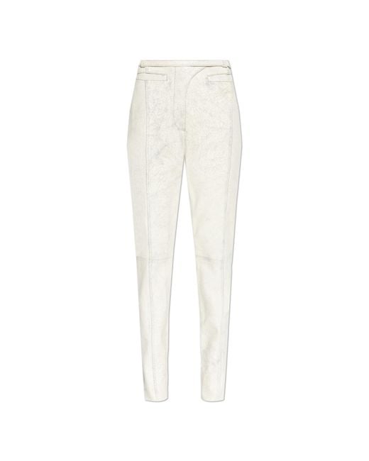 DIESEL White 'L-Croc' Trousers