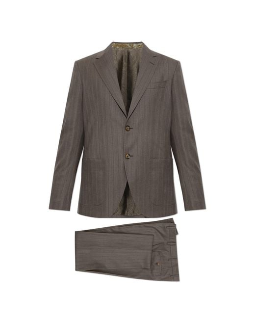 Etro Gray Wool Suit for men