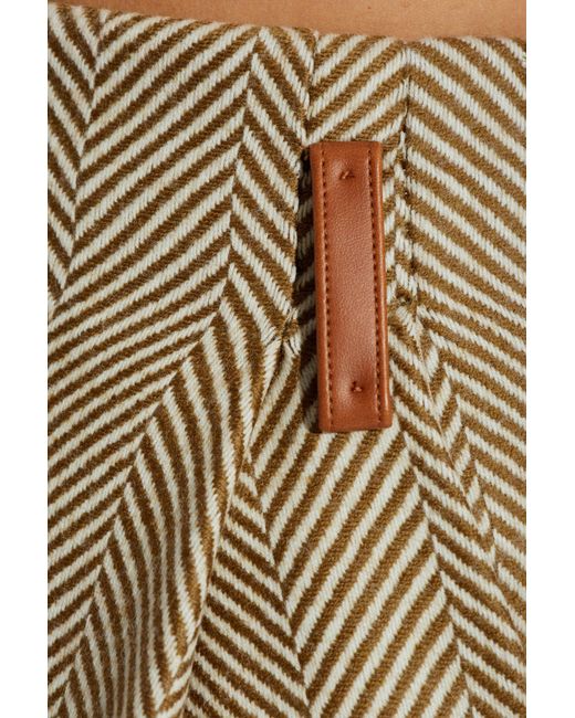 Forte_forte Natural Herringbone Pattern Trousers