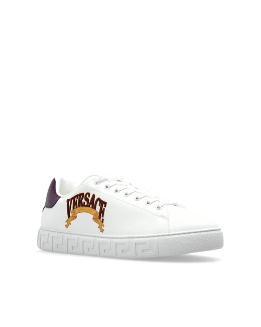 Versace Sports Shoes With Embroidered Logo in White for Men | Lyst
