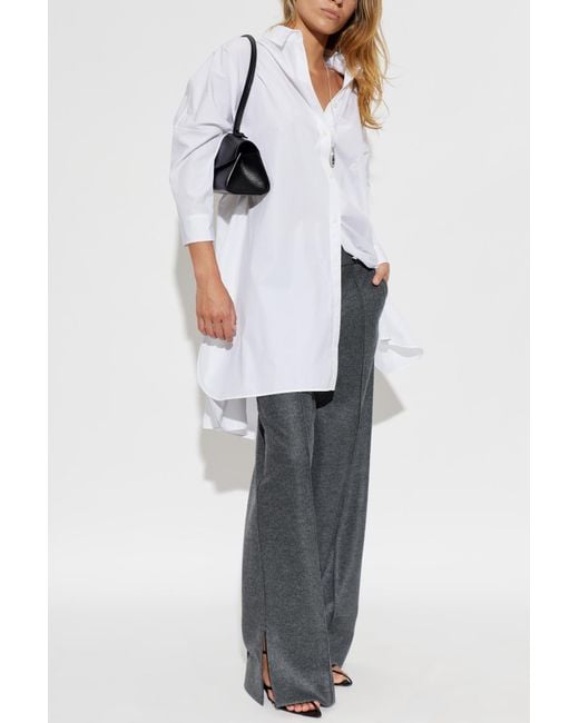 Jil Sander Black Wool Trousers With Stitched Seams On The Legs