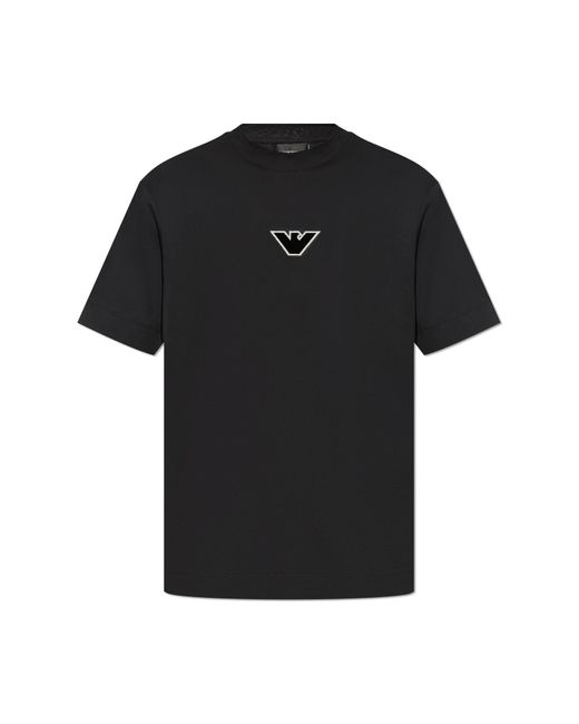 Emporio Armani Black T-Shirt From The Sustainability Collection for men