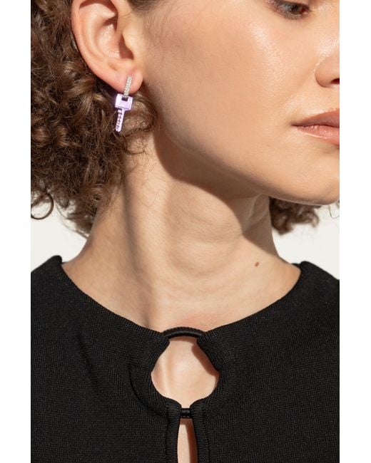 Eera Black Single Earring 'Key Small'