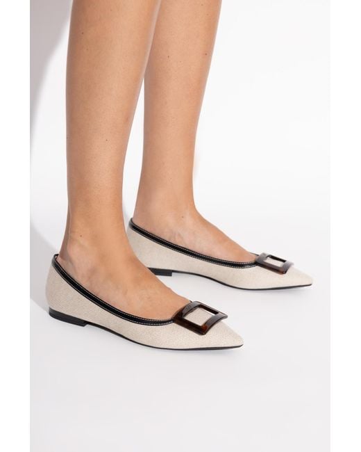 Roger Vivier Natural Gommettine Ballerinas