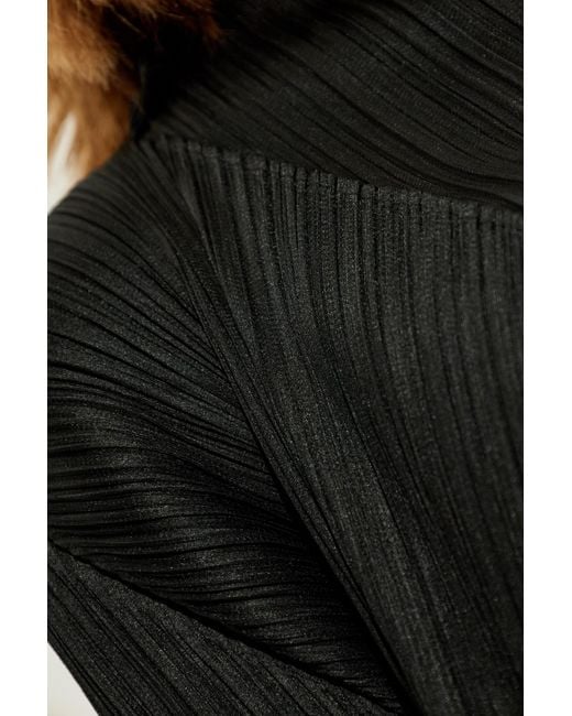Pleats Please Issey Miyake Black Pleated Cardigan