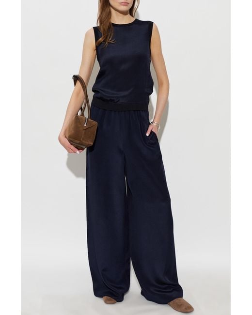 Max Mara Blue Silk Trousers "Volonta"