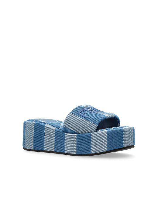 Fendi Blue Platform Sandals