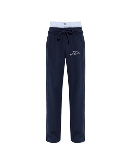 M I S B H V Blue Straight-Leg Trousers for men