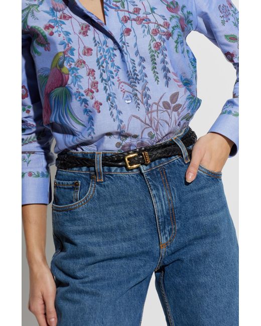 Etro Black Leather Belt