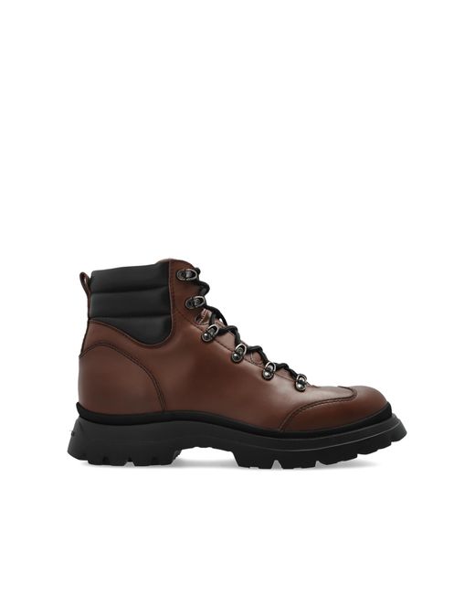 Hogan Brown Leather Ankle Boots for men