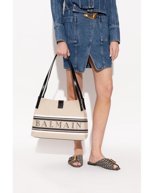 Balmain White Shopper-Type Bag
