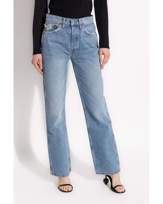 Re/done Black Jeans With Straight Legs