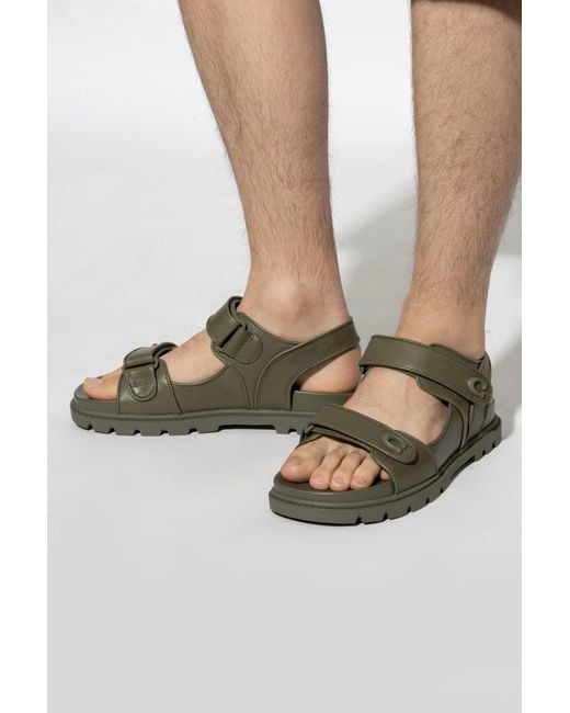 COACH Green Sandals With Logo for men