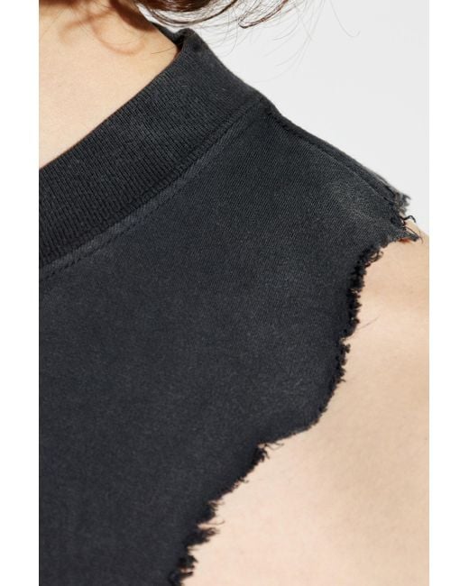 Balenciaga Black Top With A Destroyed Effect for men
