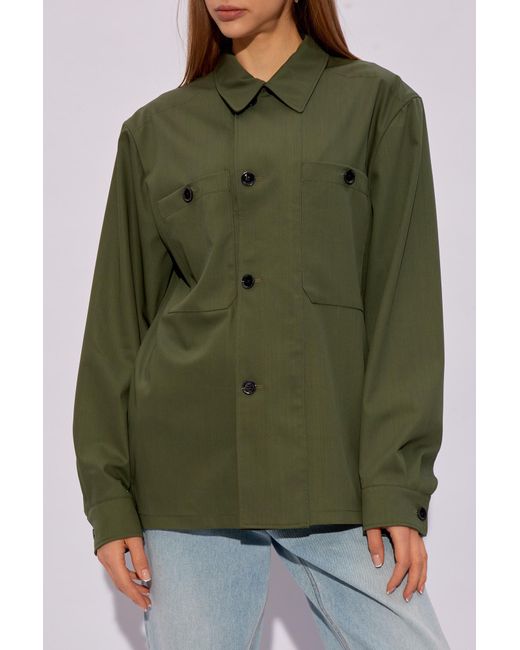 Lemaire Green Wool Shirt,